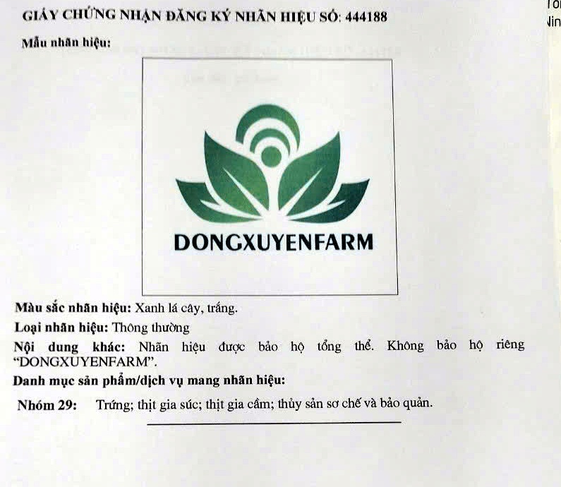 Mẫu nhãn hiệu DONGXUYENFARM